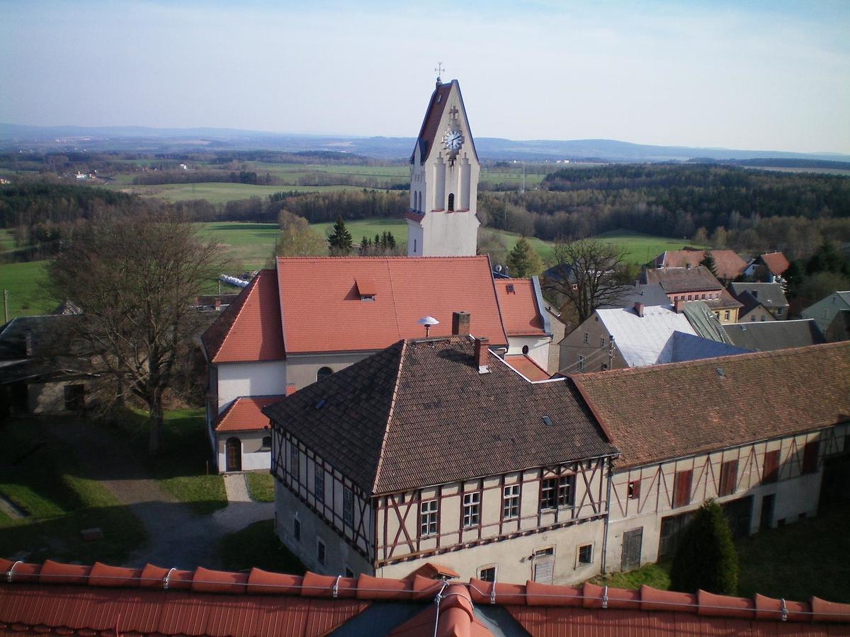 Hotel Garni Schloss Schoenberg Bad Brambach Exterior foto